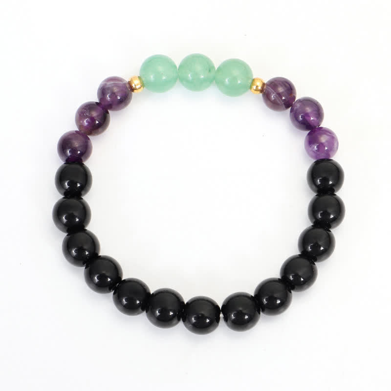 108 Mala Beads Amethyst Green Aventurine Lotus Meditation Bracelet
