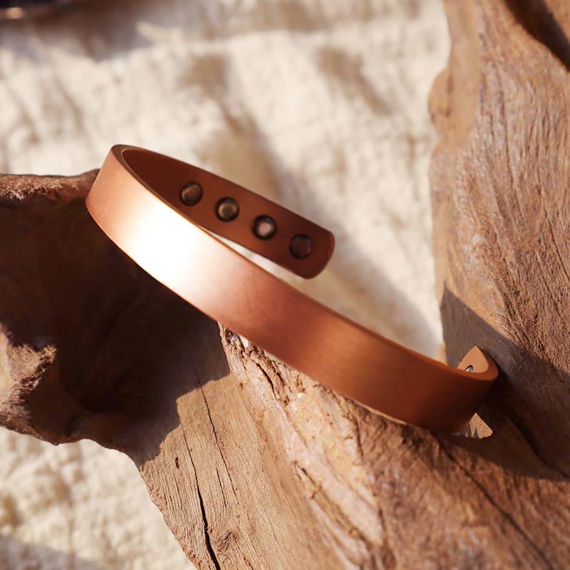 Vintage Pattern Magnetic Copper Adjustable Cuff Bracelet Bangle