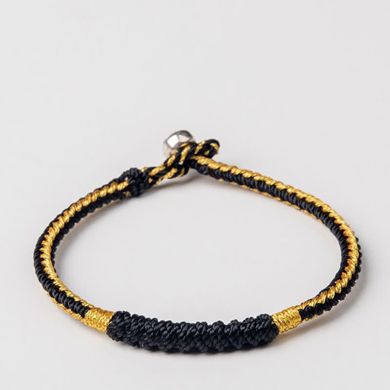Handmade Tibetan Braided Red and Black String Minimalist Bracelet