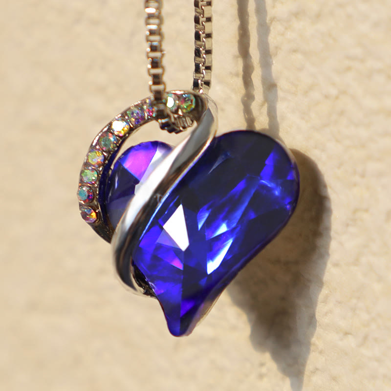 Love Heart Birthstone Healing Energy Necklace Pendant