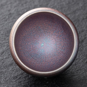 Vintage Purple Rainbow Chinese Jianzhan Kiln Change Porcelain Teacup Kung Fu Tea Cup