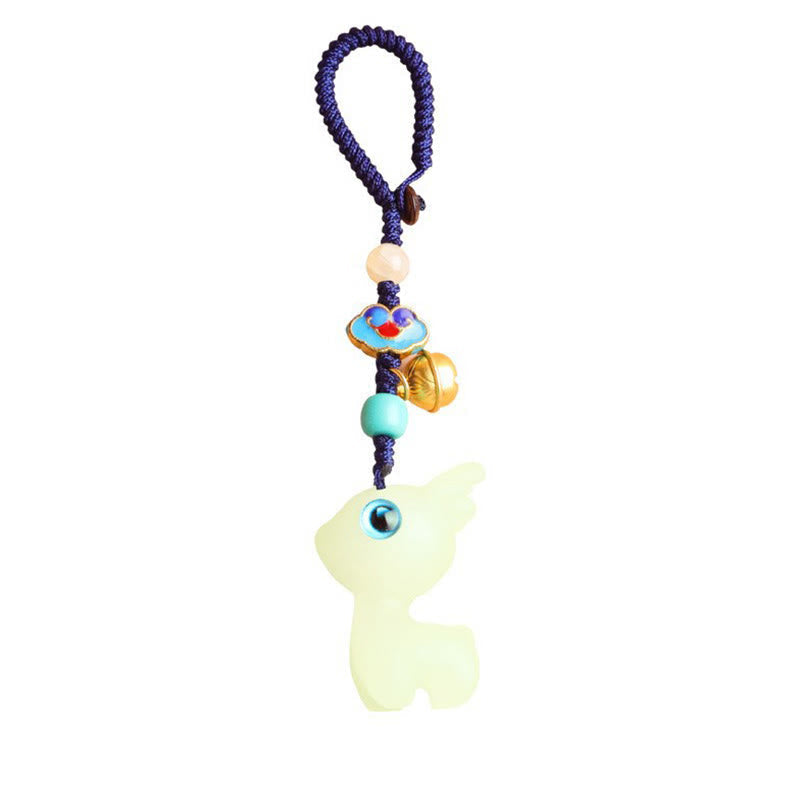 Mini Cute Deer Glowstone Luminous Lucky Deer Energy Key Chain Phone Car Hanging Decoration