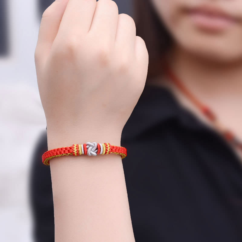 Handmade Colorful Rope Endless Knot Adjustable Couple Bracelet