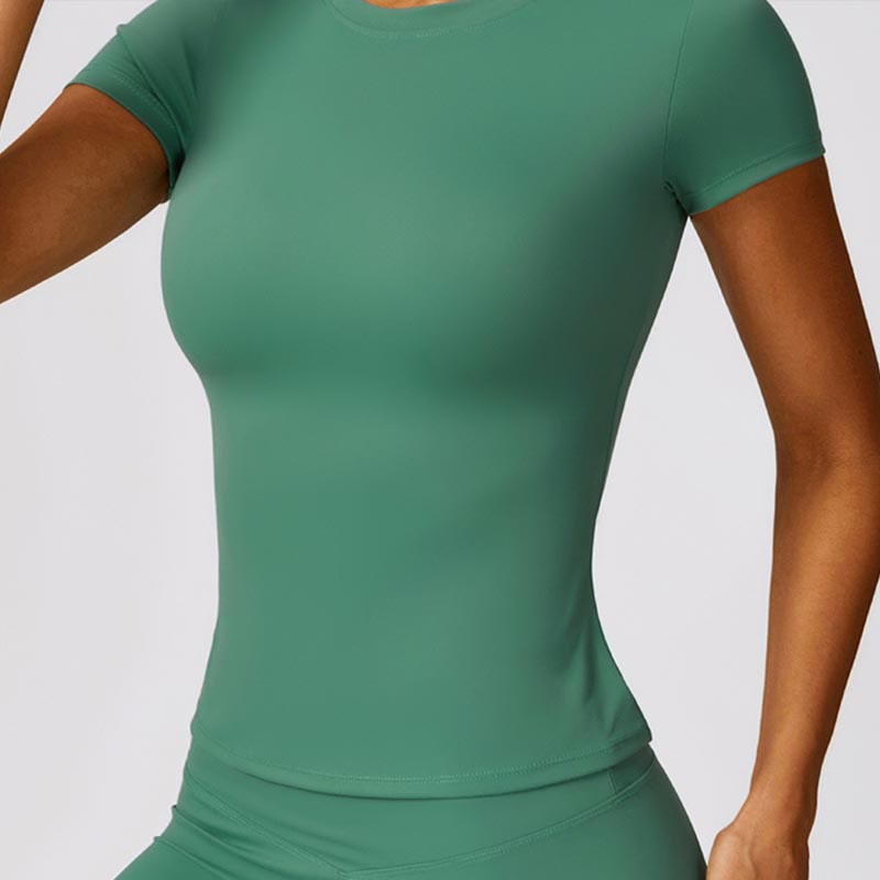 Women Short Sleeve T-Shirt Top High Waist Leggings Pants For Sports Yoga