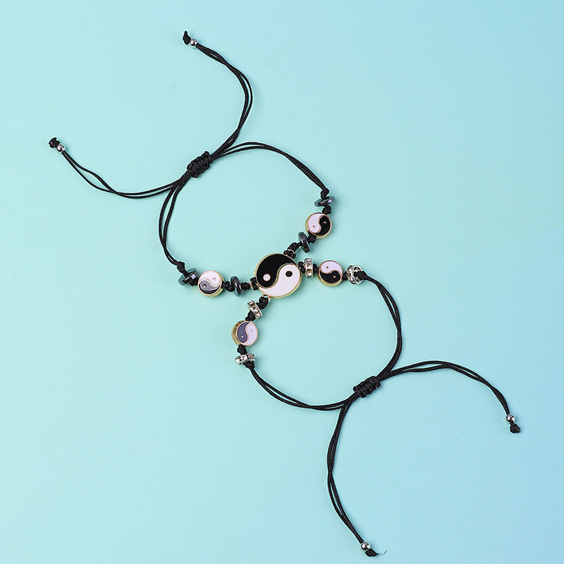 Grounding Hematite Yin Yang Couple Bracelet Set - 2 Pieces