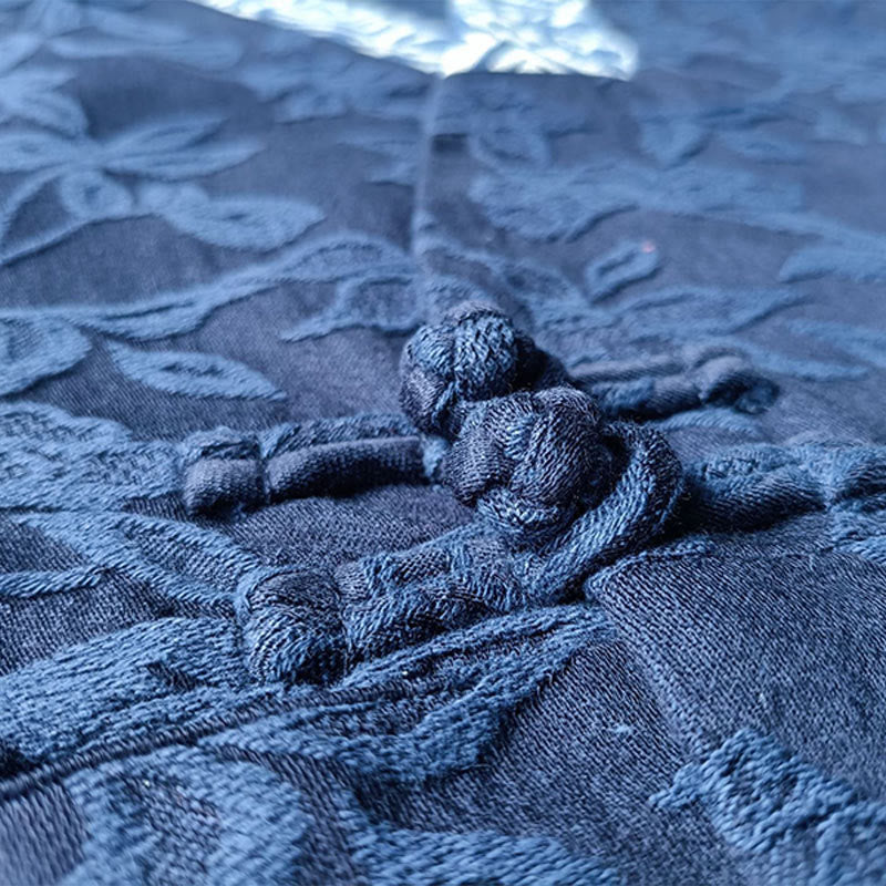 Cotton Jacquard V-Neck Mindful Meditation Jacket