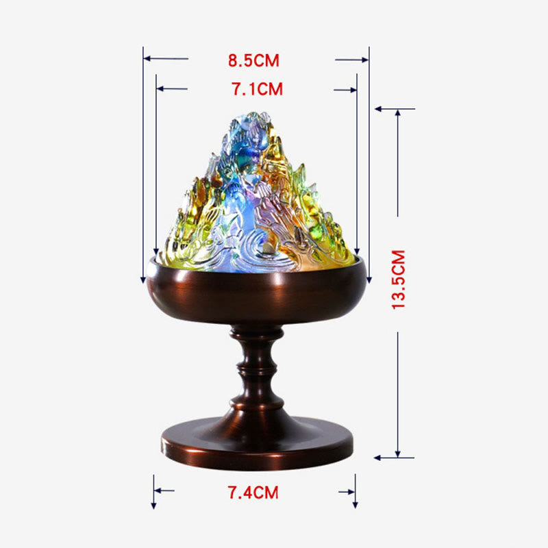 Mountain Peak Liuli Crystal Healing Meditation Incense Burner