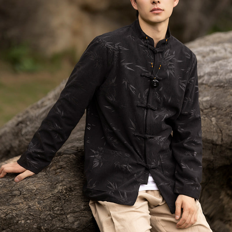 Breathable Handcrafted Bamboo Motif Tang Suit Jacket