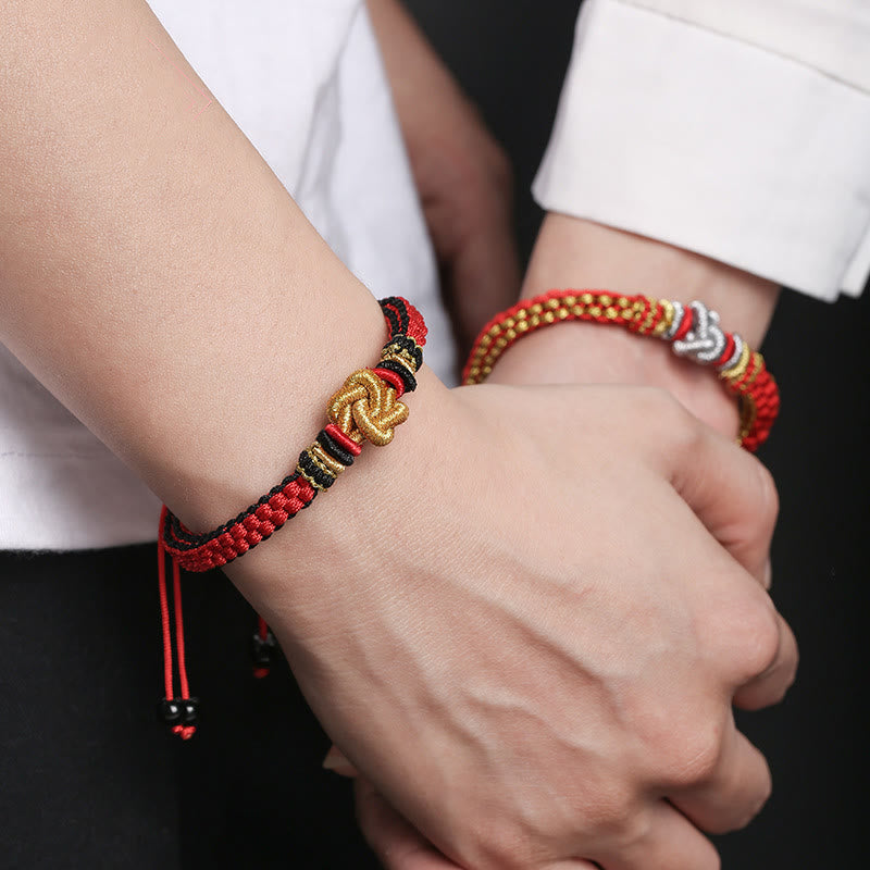 Handmade Colorful Rope Endless Knot Adjustable Couple Bracelet