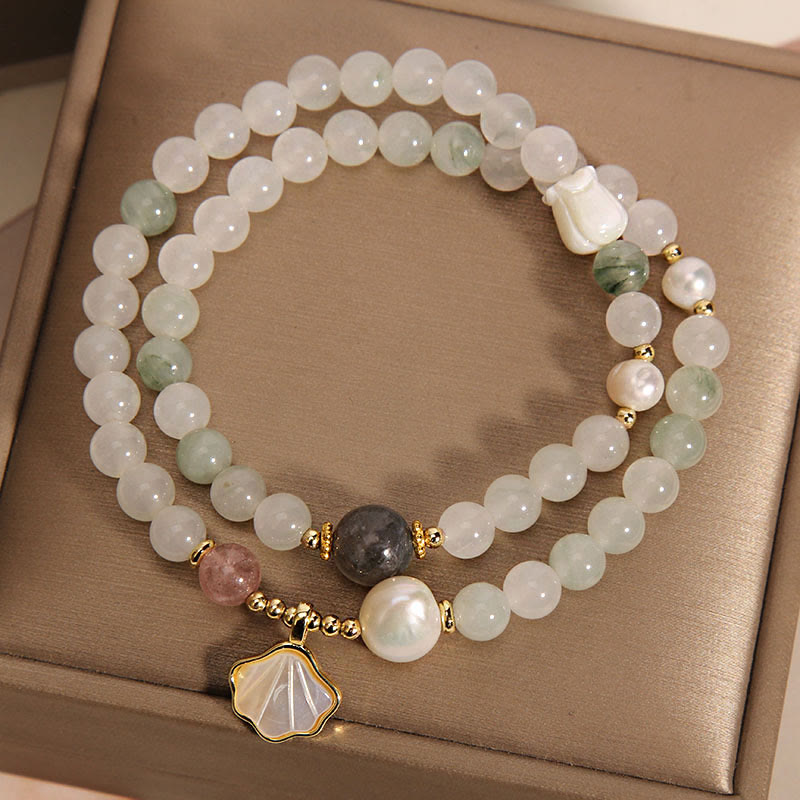 Double Layer Jade Shell Luck Bracelet