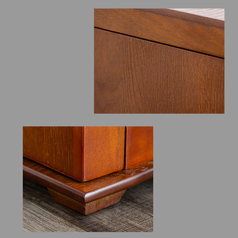 Vintage Large Capacity Wooden Jewelry Box Jewelry Storage Box With Mirror