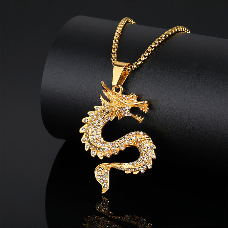 Chinese Zodiac Dragon Zircon Protection Necklace Pendant