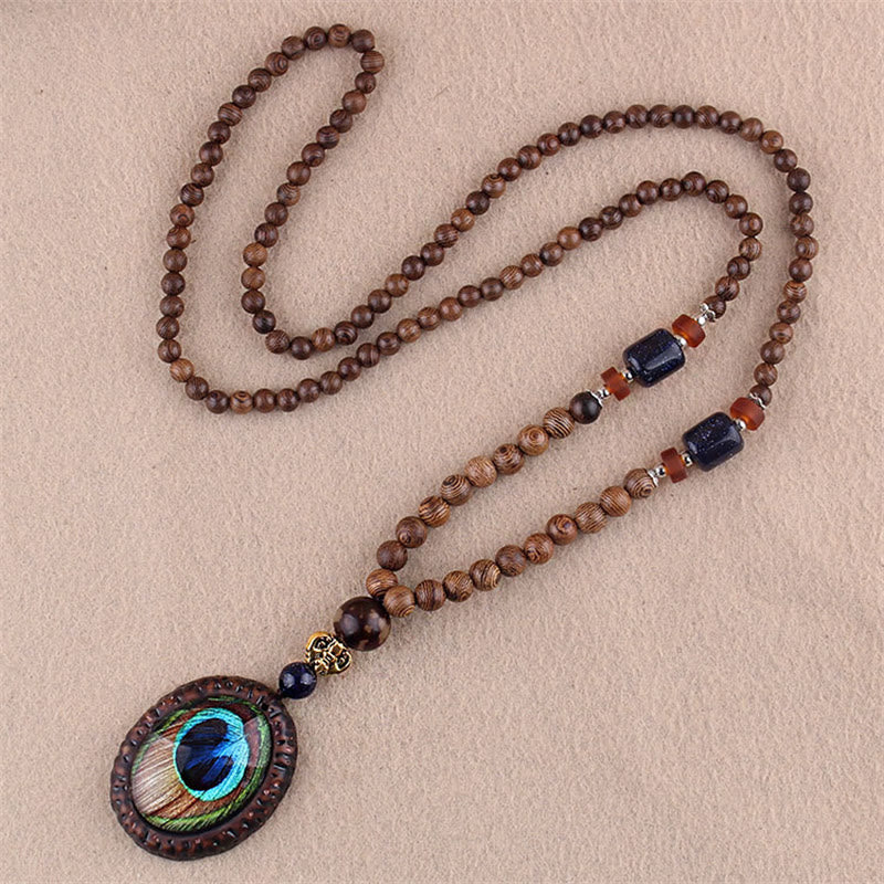 Tibetan Wenge Wood Bodhi Seed Agate Elephant Protection Necklace Pendant (Extra 40% Off | USE CODE: FS40)