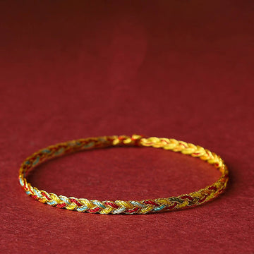 Handmade Multicolored Dragon Scale Pattern Braided String Bracelet
