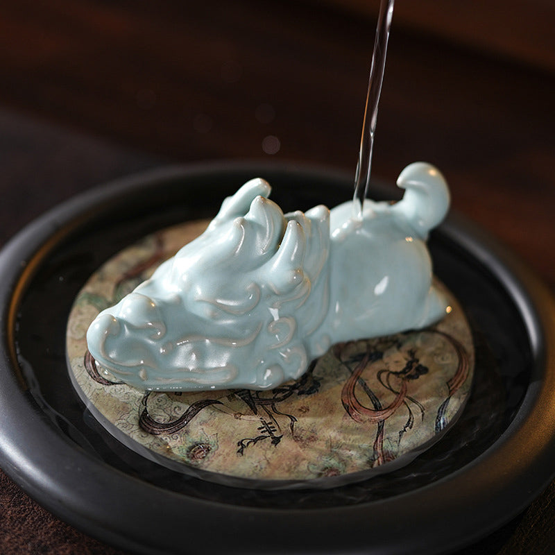 Year Of The Dragon Luck Ceramic Tea Pet Home Figurine Decoration