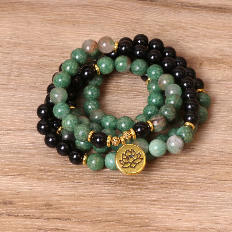 108 Beads Natural Agate Mala Healing Bracelet