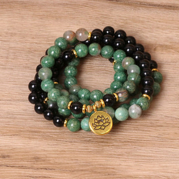 108 Beads Natural Agate Mala Healing Bracelet