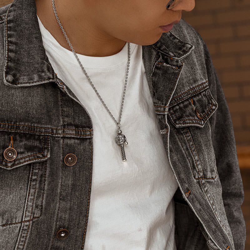 Tibetan Om Mani Padme Hum Prayer Wheel Lotus Wisdom Rotatable Necklace Pendant