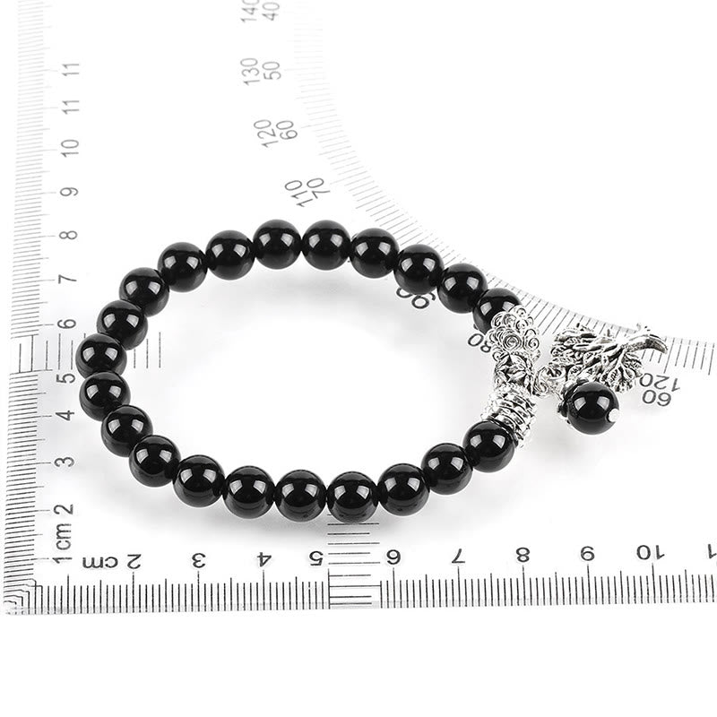 Natural Gemstone Tree of Life Lucky Charm Stretch Bracelet