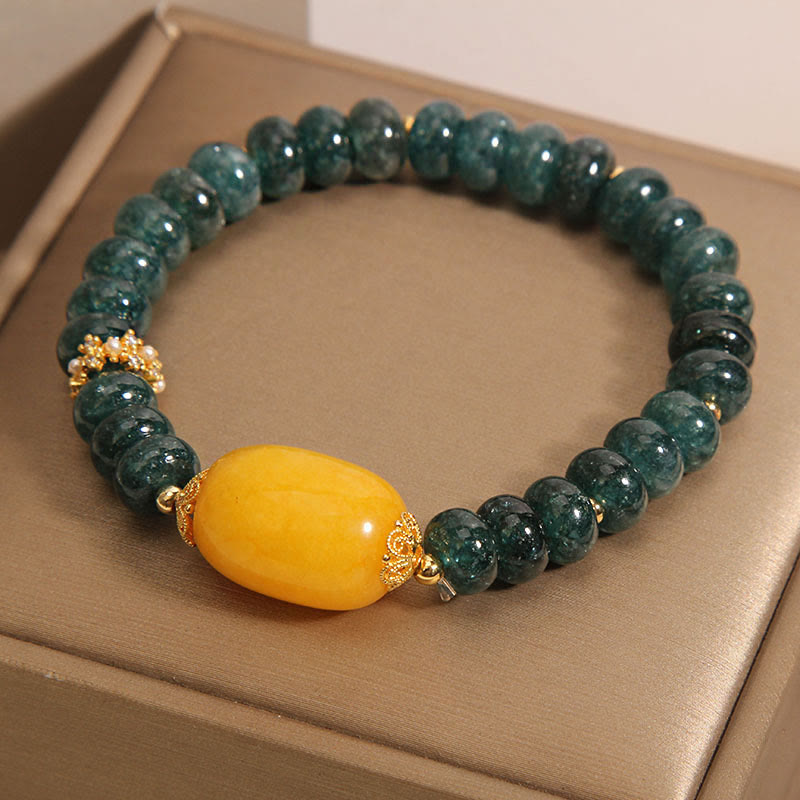 Green Jade Abacus Beads Topaz Luck Bracelet