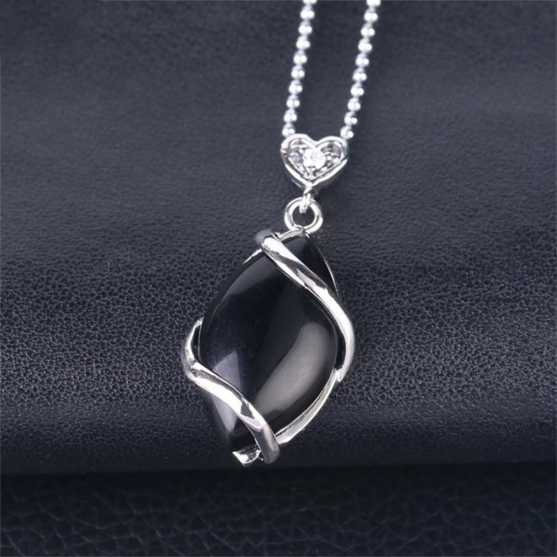 Marquise Pattern Natural Crystal Stone Charm Necklace Pendant (Extra 35% Off | USE CODE: FS35)