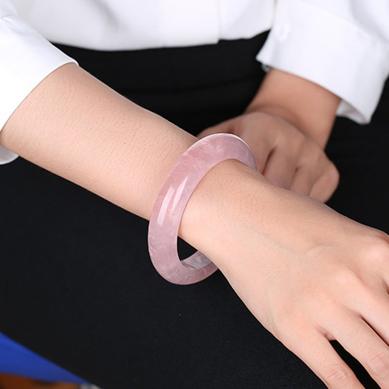 Natural Rose Quartz Love Caring Bracelet Bangle