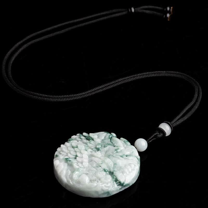 Mountain Landscape Jade Abundance String Necklace