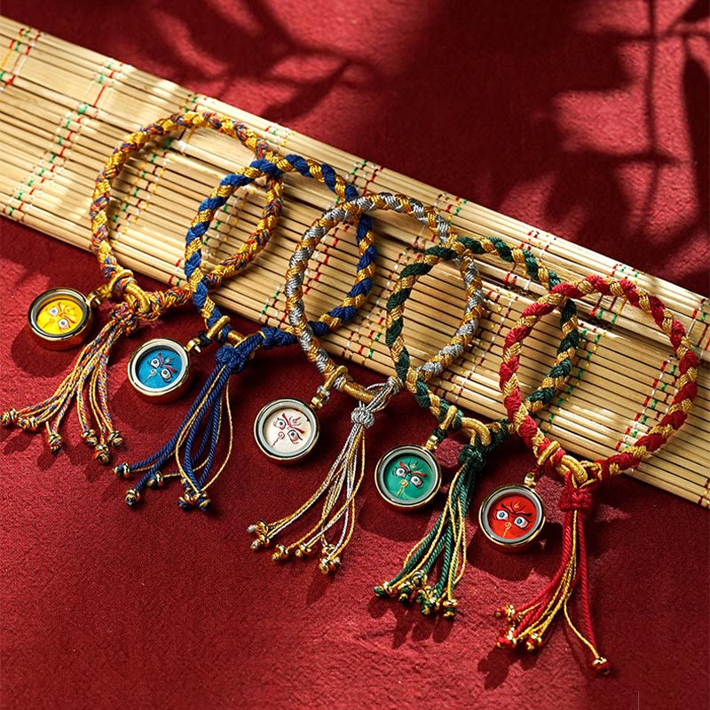Handmade Tibetan Five God Of Wealth Dragon Scale Rope Luck Braid Bracelet