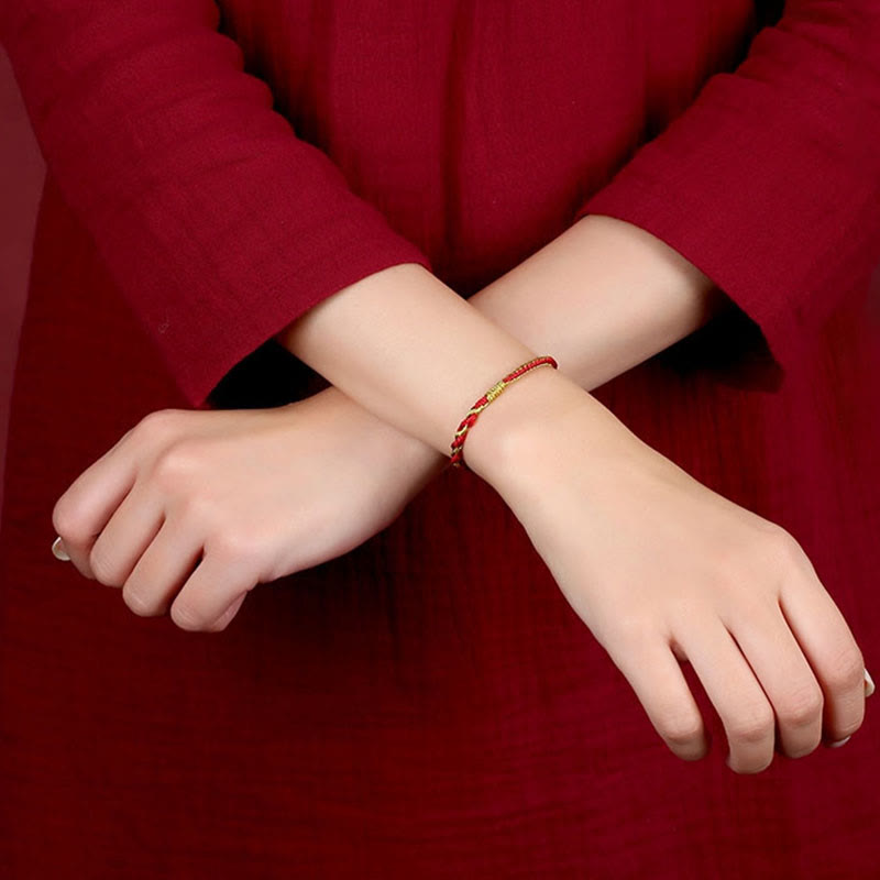 Handmade Chinese Zodiac Braided Red String Bracelet: Dragon Rabbit Rat Horse Rooster