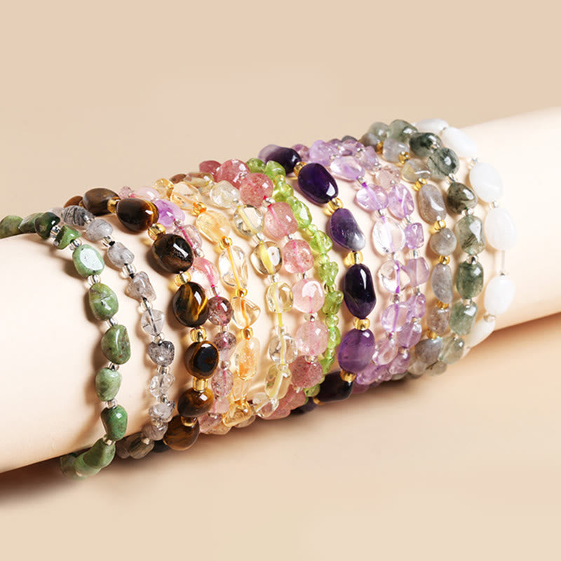 Natural Irregular Shape Raw Crystal Meditation Balance Bracelet