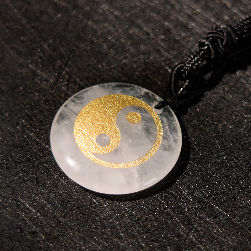 Various Crystal Amethyst Tiger Eye Green Aventurine Yin Yang Spiritual Necklace Pendant