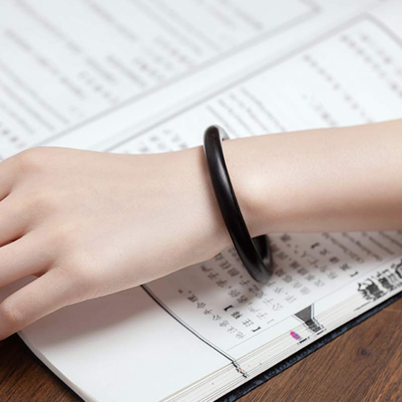 Tibetan Small Leaf Red Sandalwood Ebony Green Sandalwood Protection Bracelet Bangle