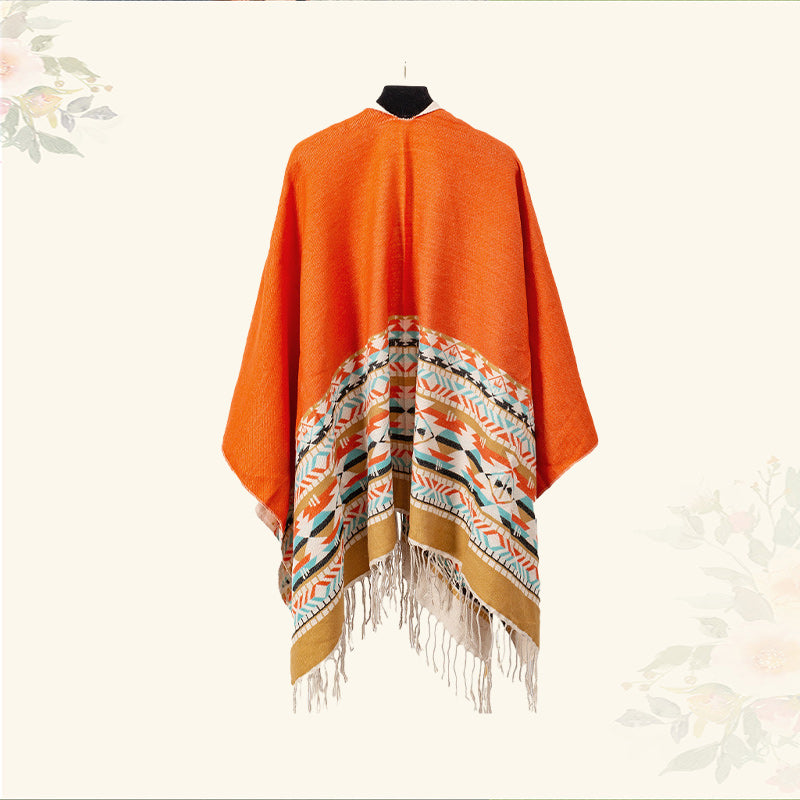 Tibetan Shawl Colorful Geometry Winter Cozy Travel Scarf Wrap