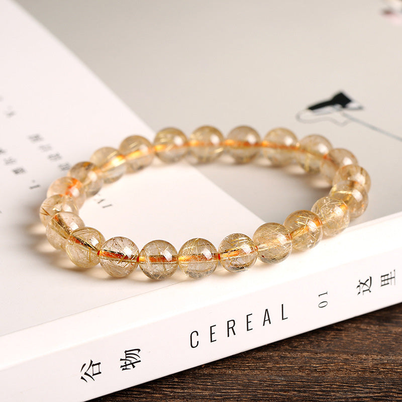 Natural Citrine Round Gemstone Energy Bracelet