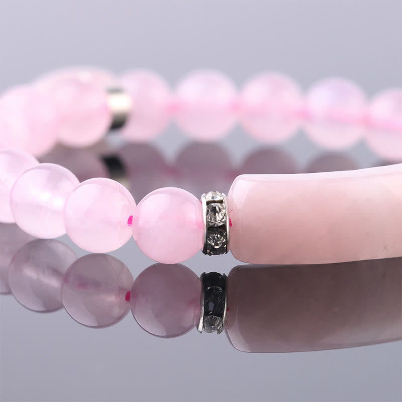 Natural Gemstone Heart Focal Beaded Bracelet for Emotional Balance