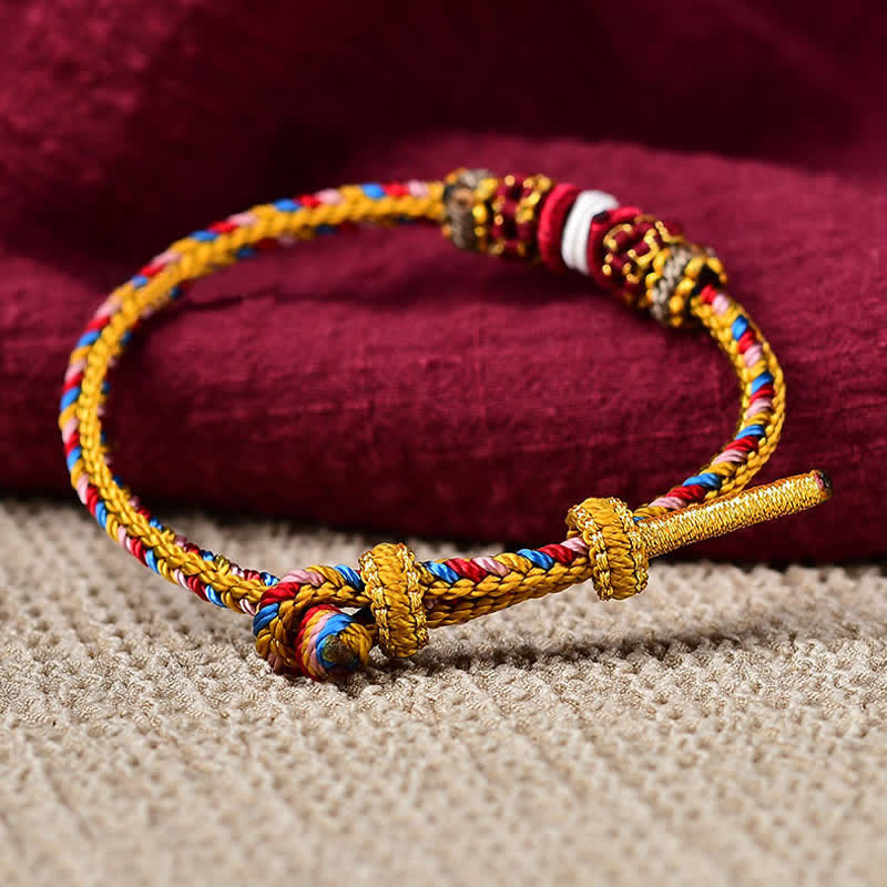 Handmade Dunhuang Color Luck Braid String Bracelet