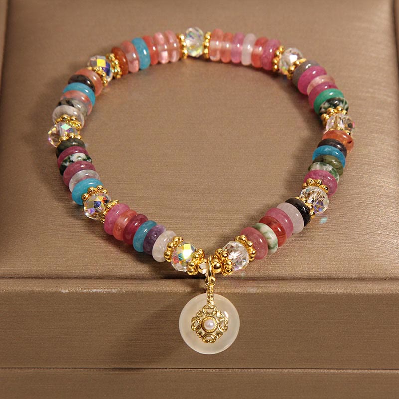 Various Crystal Peace Buckle Auspicious Bracelet