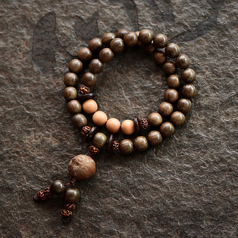 Tibetan Aromatic Sandalwood Multi-Wrap 108 Beads Meditation Mala Bracelet
