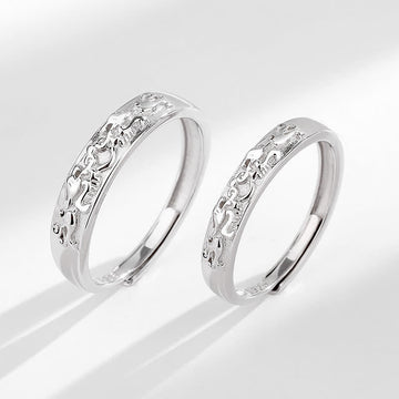 Hand-Finished 925 Sterling Silver Pixiu Adjustable Couple Ring