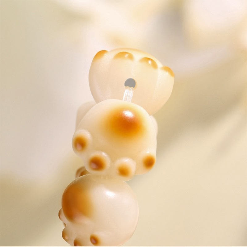 Cute Cat Paw Claw Bodhi Seed Peace Bracelet
