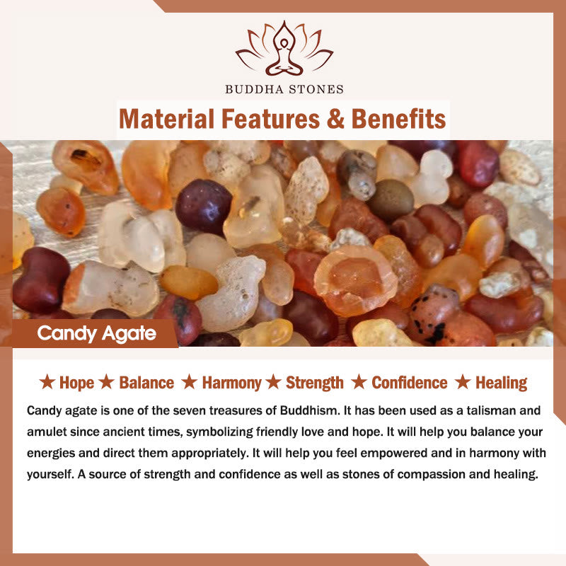 Yellow Candy Agate Fu Character Blessing Bag Healing Bracelet