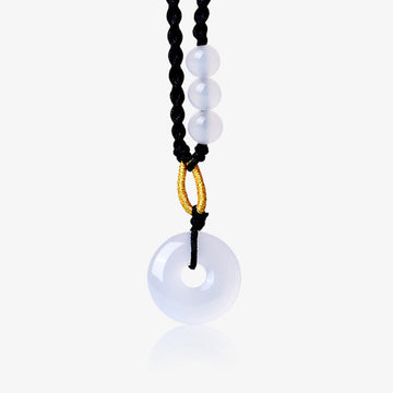 Strawberry Quartz Chalcedony Peace Buckle Healing Necklace Pendant