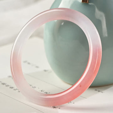 Pink Golden Silk Jade Wealth Bracelet Bangle