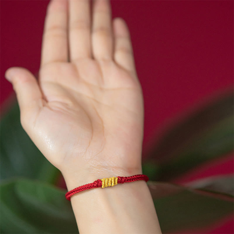 Handcrafted Vajra Knot Red String Braided Cord Bracelet