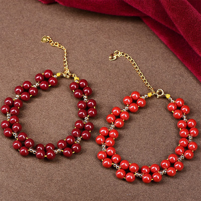 Natural Cinnabar Beaded Grounding Bracelet for Mindfulness