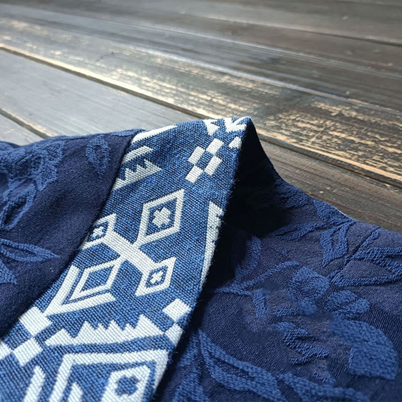 Cotton Jacquard V-Neck Mindful Meditation Jacket