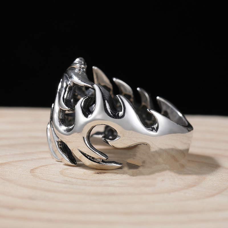Intricate Dragon Pattern Adjustable Alloy Statement Ring for Men and Women