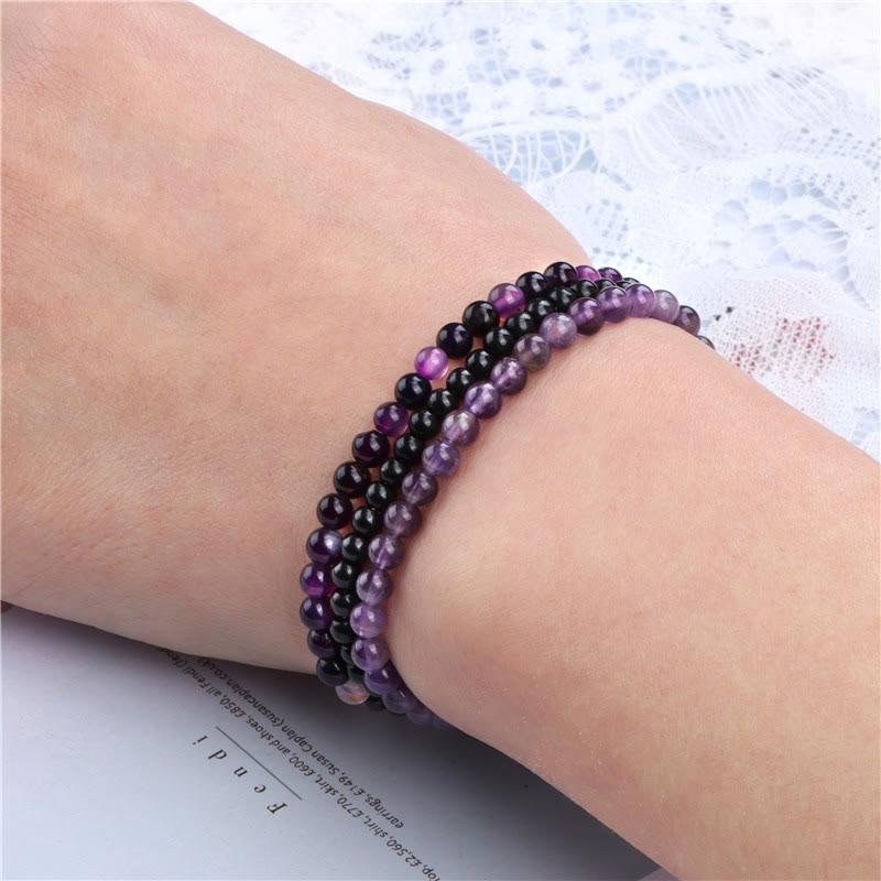 3Pcs Natural Crystal Stone Inner Peace Spiritual Bracelet