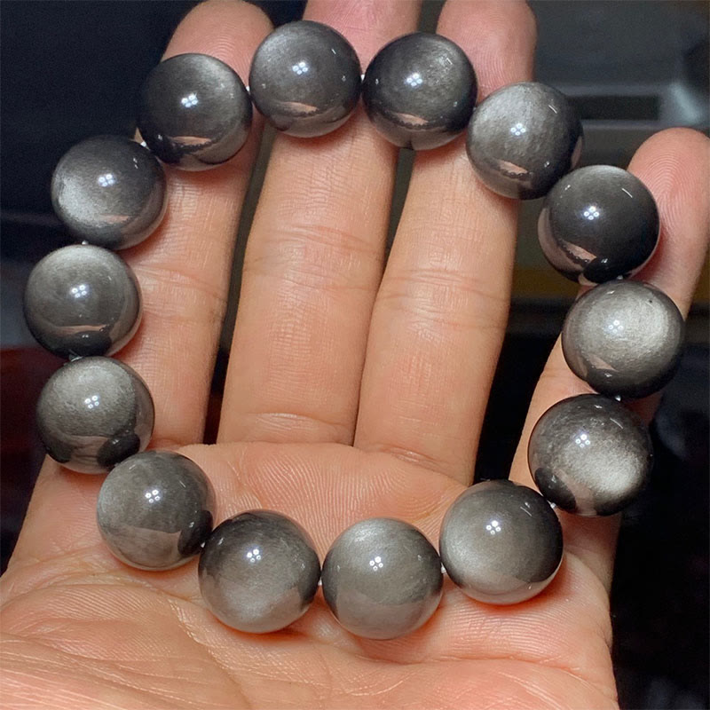 Natural Silver Sheen Obsidian Soothing Protection Bracelet