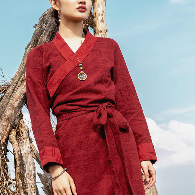 Flowing Wrap Lhasa Mindful Meditation Maxi Dress